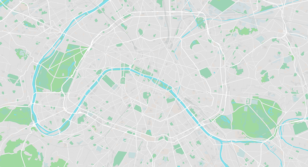 Map of Paris with no markers